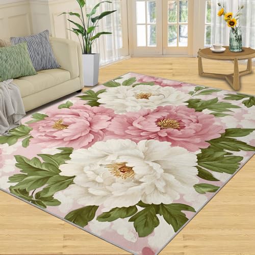 Tapete decorativo OZIQIJ rosa y blanco 90x120 cm miniatura 2