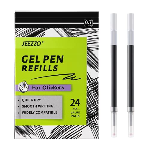 JEEZZO Gel Ink Refills for Retractable Click Pens, Medium Point Pen...