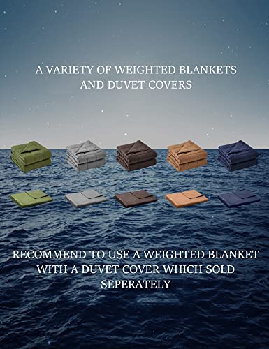 Image of BB BLINBLIN Soft and Comfortable Material and Glass Beads Premium Cooling Weighted Heavy , Calm and Sleep Breathable Blanket for Adult (Navy Blue, 48''x72'' 15lbs, 140lb)