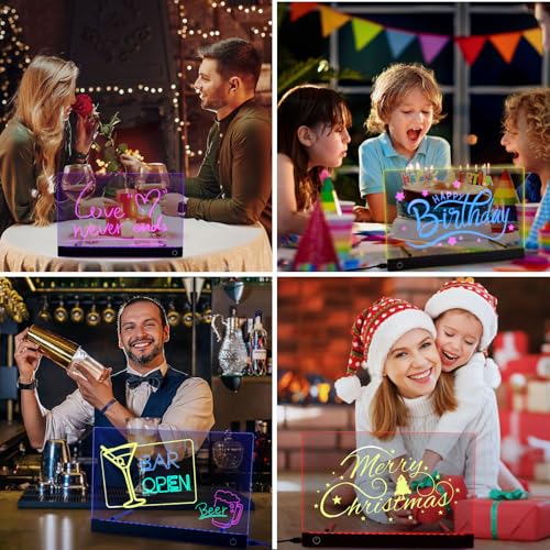 LED Maltafel Kinder, 30x20CM Leuchtende LED Zeichenbrett für Kinder, 6 Farben Touch Einstellbar 4 Licht Modi, Mit 7 Farben Stift, Ständer, Stromkabel, Abwischbarer Schwamm, Acryl Transparente Maltafel