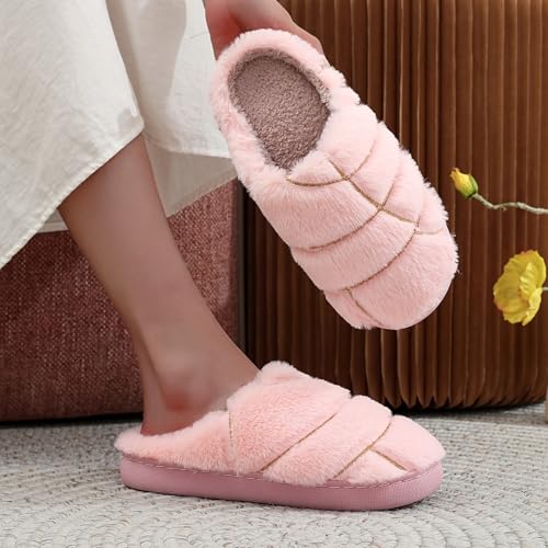 Womens Mens Solid Color Slippers Memory Foam Plush Concha Slippers Lining Warm Soft Cozy Home Slipper Outdoor Indoor House Shoes2