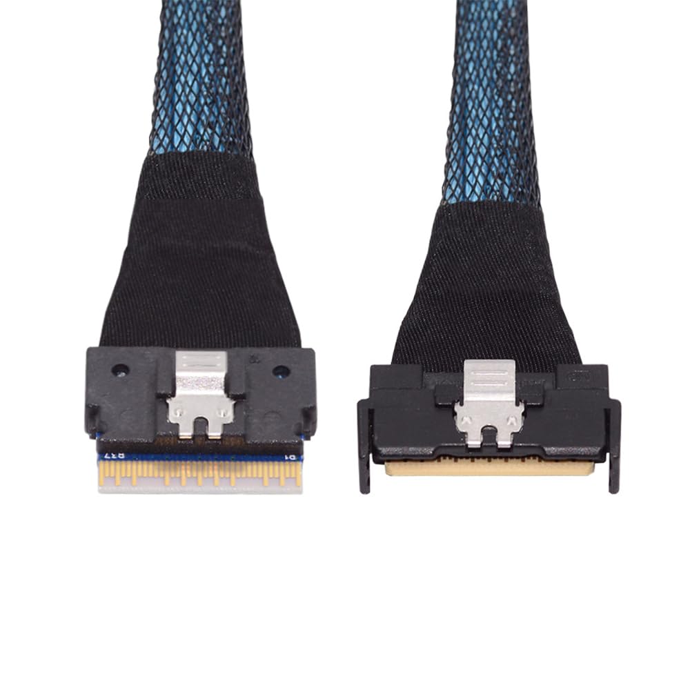 Cavo prolunga PCI-E 5.0 Mini Cool Edge IO MCIO PCI-E Slimline 8i 74 pin maschio a SFF-8654 SAS 4.0 74 pin maschio, 50 cm
