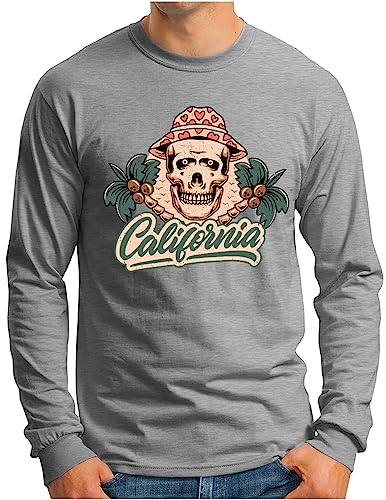 T-shirt manches longues OM3 Summer Skull finitions premium pour homme moderne