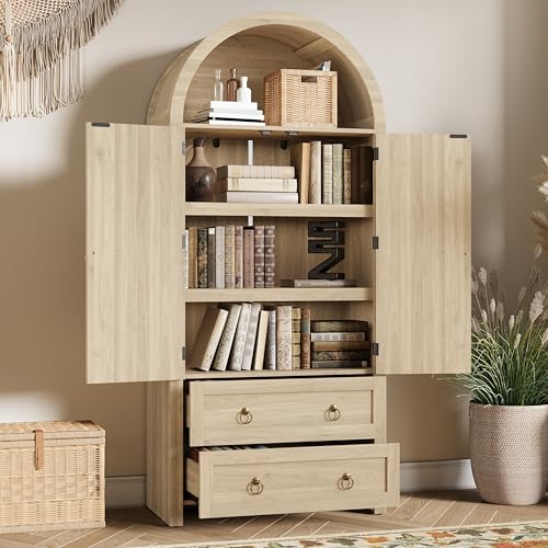Aunvla Aparador de mimbre estilo arco,...