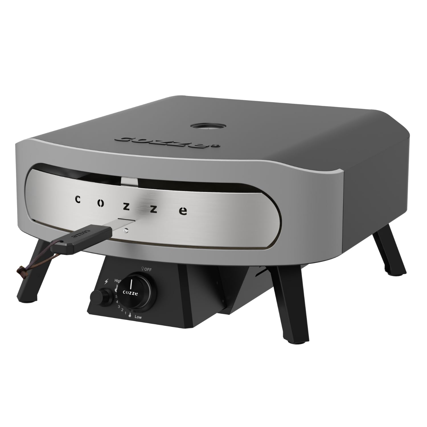 cozze® 17" Forno Pizza CLASSIC | Gas 30 mbar | Grande pietra in cordierite inclusa | Doppia camera in acciaio inox | Accensione automatica | Termometro integrato | Cottura veloce 2 min
