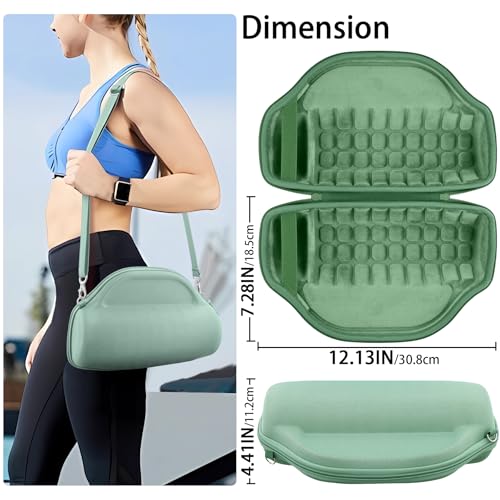 Image of co2CREA Case for JBL Charge 6 Portable Bluetooth Speaker, Avocado Green | High-Density Foam Padding, Reinforced Handle, Detachable Shoulder Strap, Compact Lightweight Design, Dust Protection