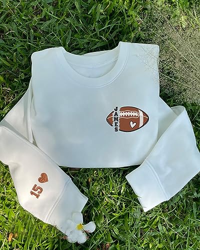IZI POD Custom Embroidered Football Mama Crewneck Sweatshirt, Football Mom Hoodie4