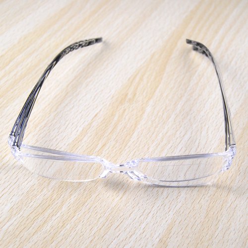 THG Negro marco de lectura Gafas Gafas Gafas Reader Ampliaci¨®n Visi¨®n 3,00 con funda de piel