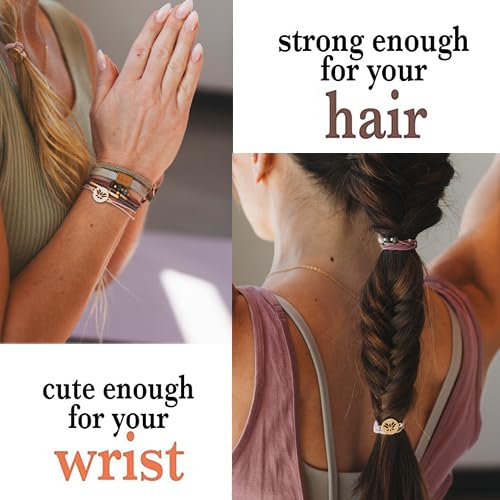 K'lani Hair Tie Bracelets for Women - Elastic Hair Bands That Double as Stylish Jewelry - Breathe - Large