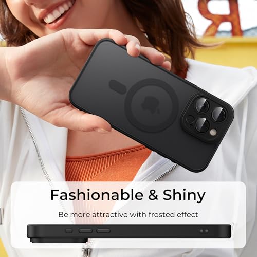 Image of Tobfit Magnetic Case for iPhone 15 Pro Max Compatible with Mag Safe, Translucent Matte Back Slim Shockproof Phone Cover for iPhone 15 Pro Max