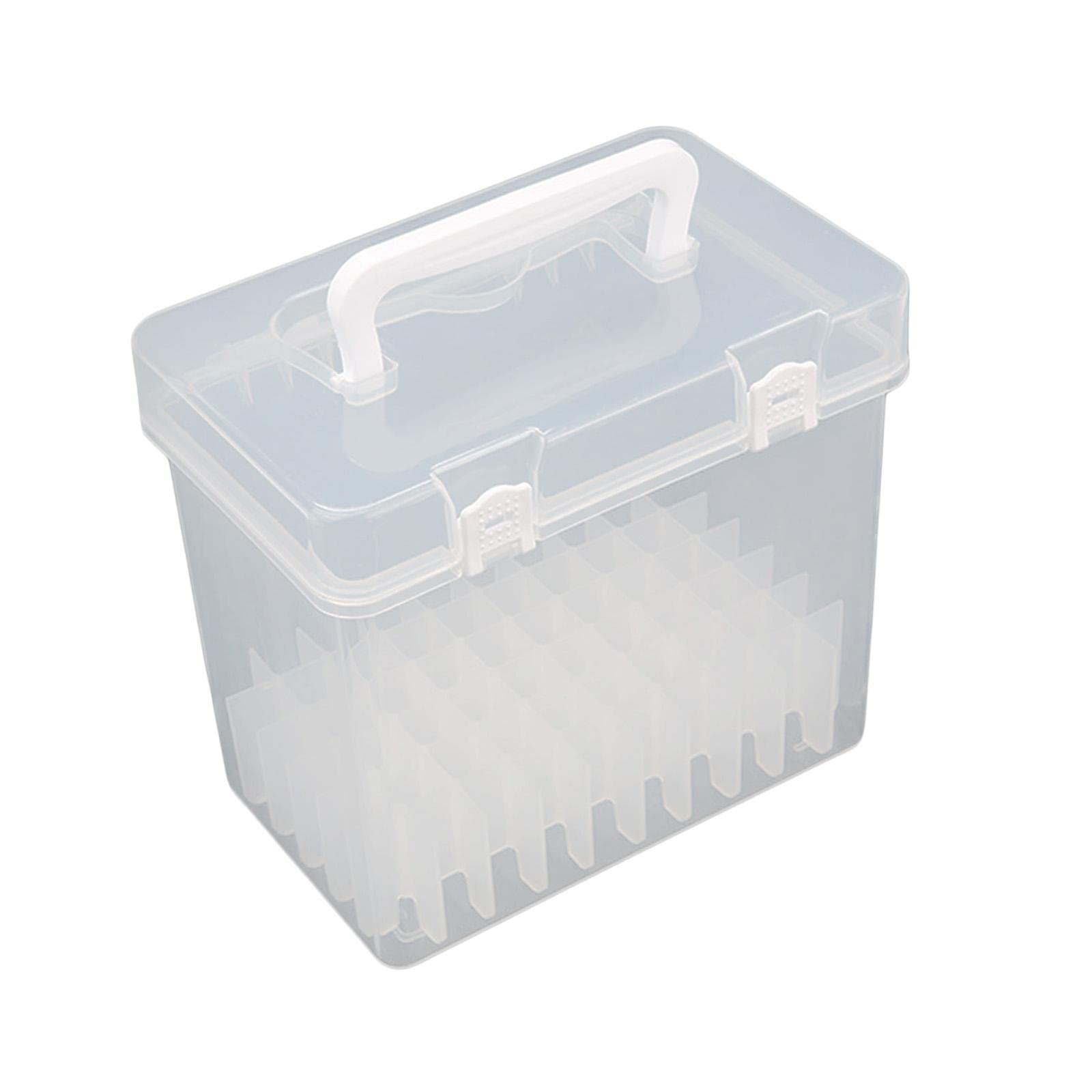 WOVEBIUS Marker Pens Storage Box Empty Fittings Craft with Handle for School 60 Grids