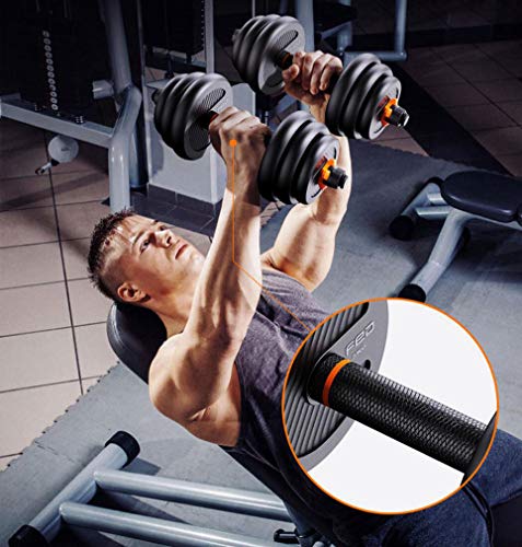 6 in 1 Set Kettlebell & Halters & Barbell, Set van 25 kg Verstelbare Dumbbell Gewichten, vier Fitnessmodi, Perfect voor… - Afbeelding 8