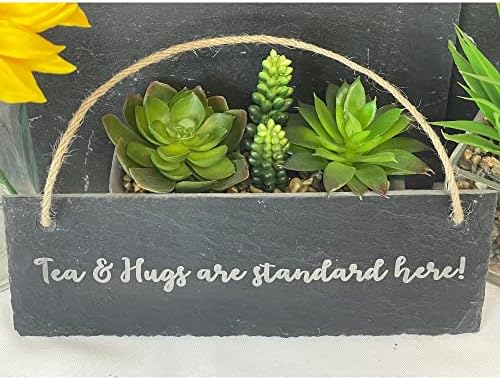 CAO Personalised Engraved Slate House Sign  Allotment House Sign Plaque  Weather-Proof Door Sign  Hanging Garden Sign  Handcrafted Wall Plaque Dads Office Door Sign Size (25W x 8H centimeters)