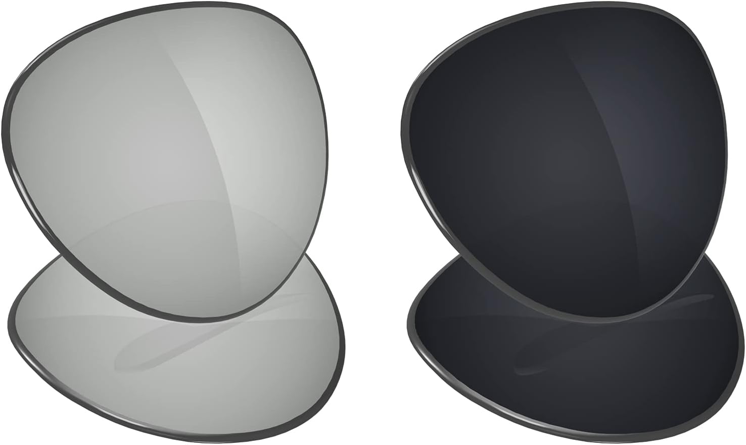 Galvanic Replacement Lenses for Oakley Daisy Chain OO4062 Sunglasses - Chrome + Black Polarized - Combo Pack