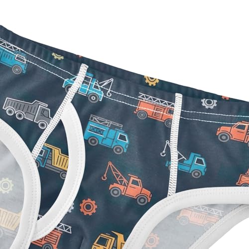 CHIFIGNO Briefs for Boys Cute Cartoon Truck Blue Cotton Boys' Underwear Printed Breathable Underwear Briefs4