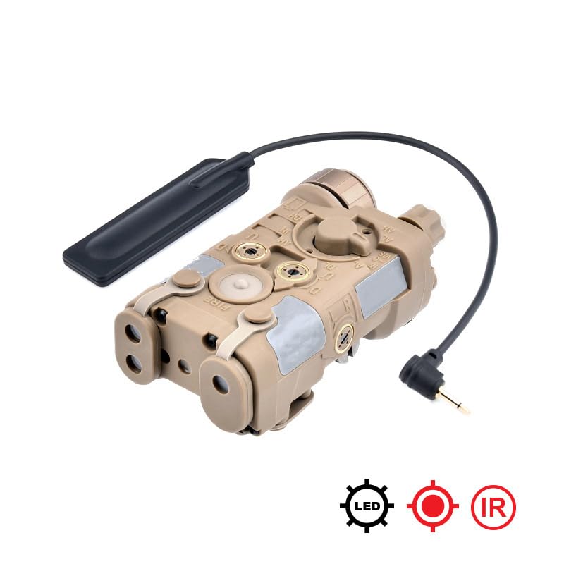 Plastic L3-NL Box Aiming Laser Sights(with Red Laser+IR Laser+LED Whitelight Flashlight),& Modular Wire Control Remote Pressure Switch Combo,Tan