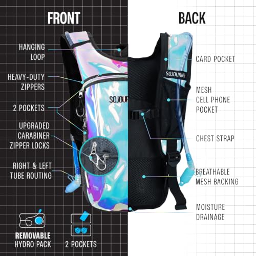 Image of Sojourner Rave Hydration Pack - Hydration Backpack - Hydropack with 2L Bladder - Water Backpack for Festivals, Hiking, Running, Biking and More