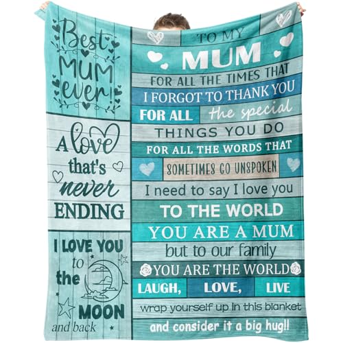 Dozon Gifts for Mum Mum Birthday Gifts Mum Gift Blanket Presents for Mummy from Daughter Son on Christmas Anniversary Mothers Day 150x130cm