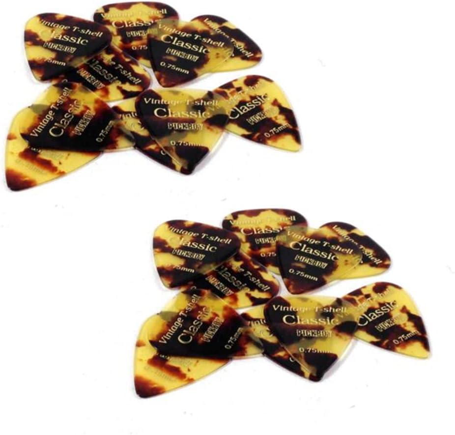 Pickboy Guitar Picks Shell Celluloid .75mm Medium 20 Pack