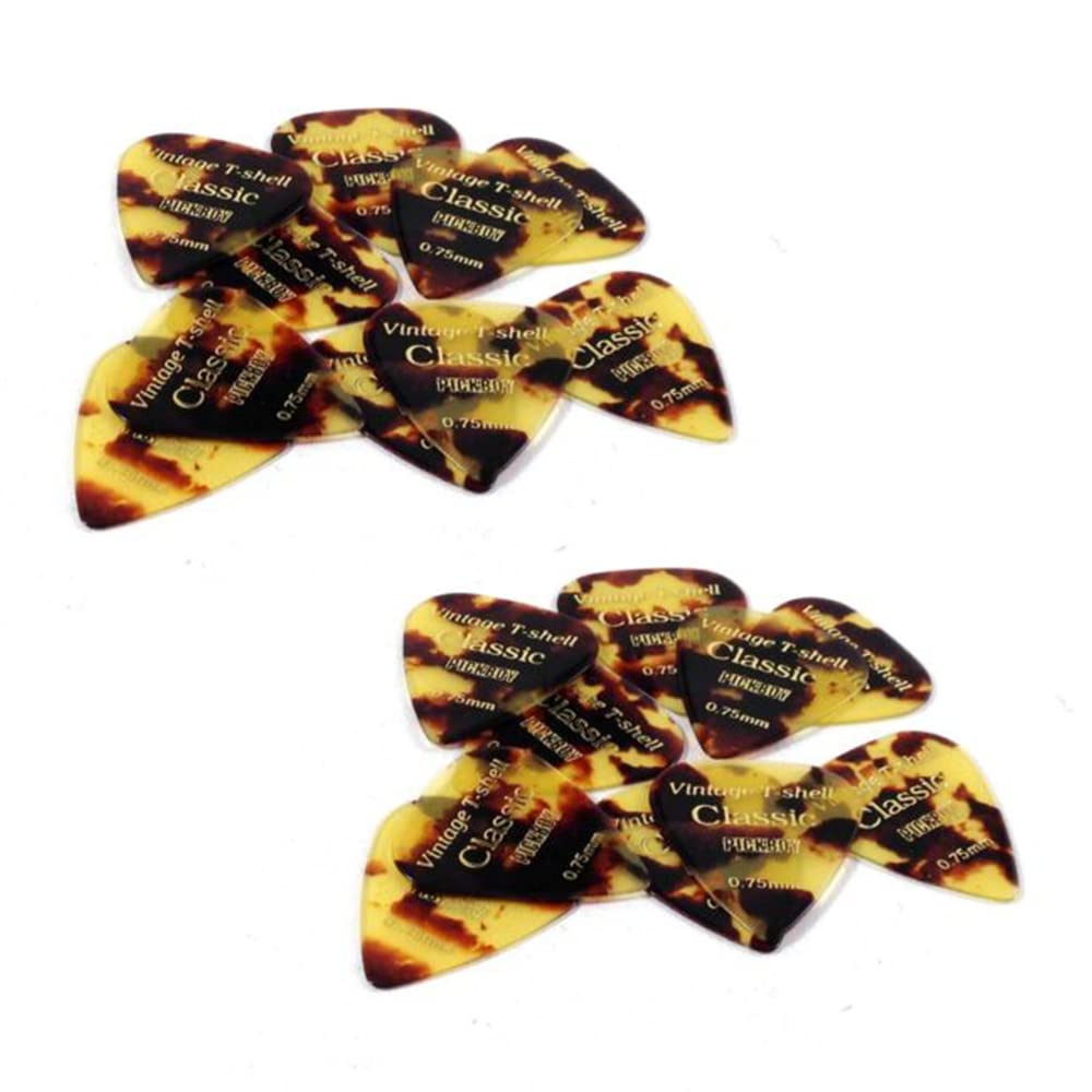 Pickboy Guitar Picks Shell Celluloid .75mm Medium 20 Pack