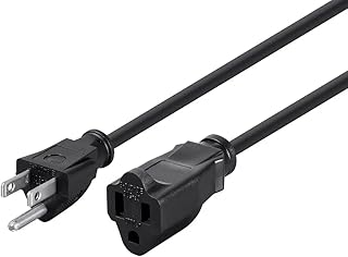 Monoprice Extension Cable/Cord 3 feet - Black | 3 Prong, NEMA 5-15P to NEMA 5-15R, 16AWG, 13A