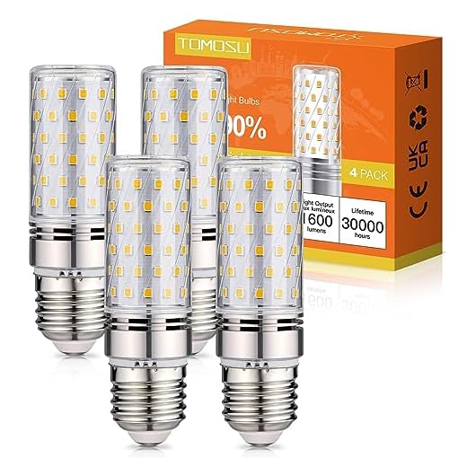 Tomosu Lampadine LED E27 Luce Naturale 4000K 1600LM, 16W Lampade LED E27 Equivalenti a 150W Lampada Alogena, AC 220-240V, Lampadina Mais E27 LED, Nessun Sfarfallio, Non Dimmerabile, 4 Pezzi