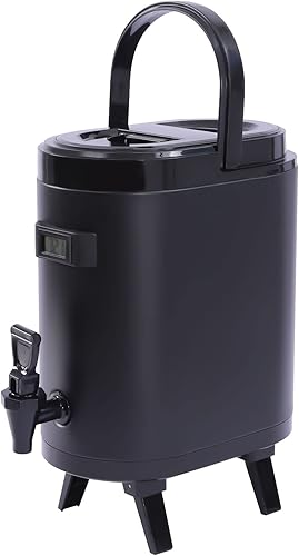 Dispensador de bebidas aislado, dispensador térmico de bebidas frías y calientes de acero inoxidable 304 con termómetro, para té caliente y café,