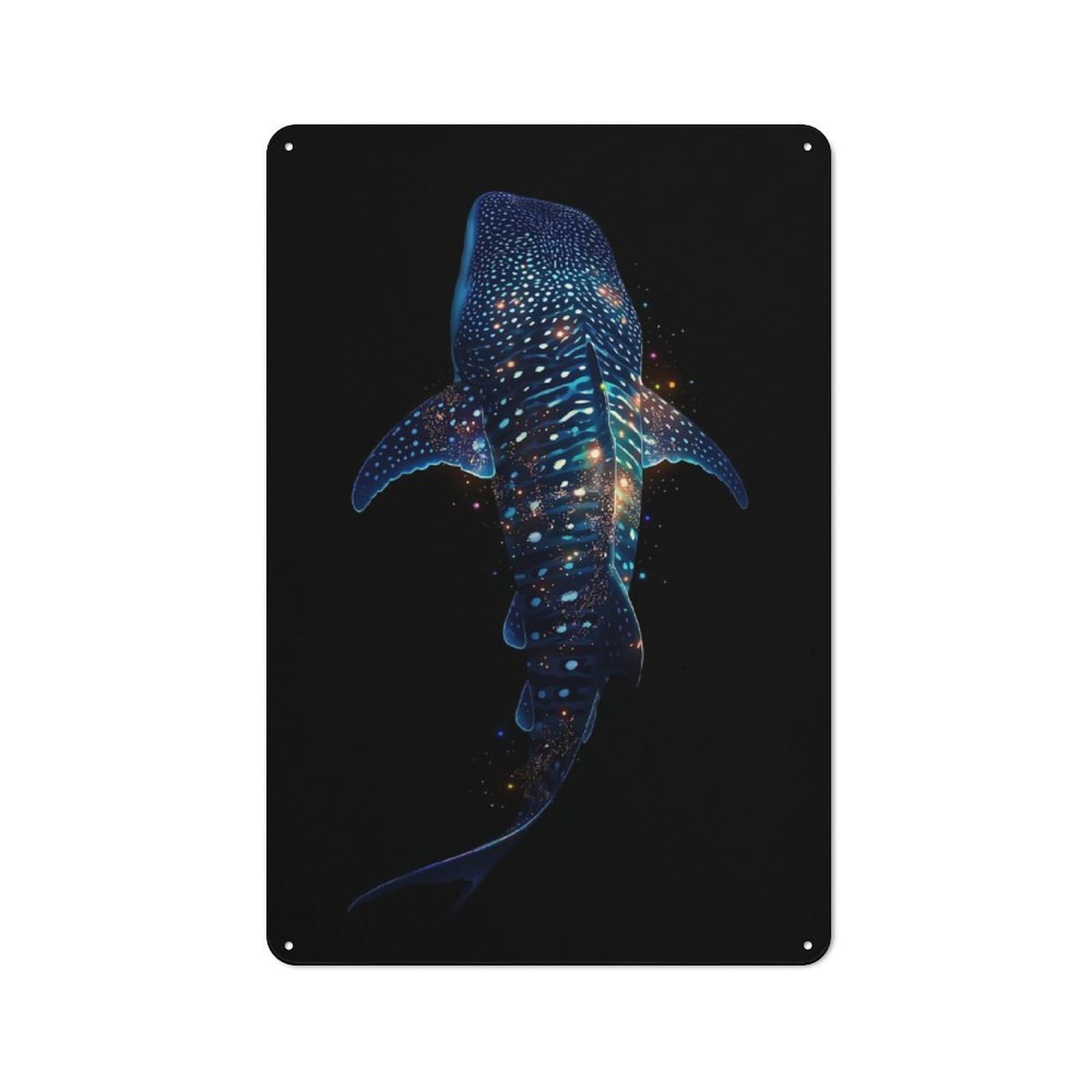Cosmic Whale Shark Farmhouse Metal Sign 30x20cm, Rustic Country Wall Plaque for Farmhouse Kitchen, Pantry Or Dining Area