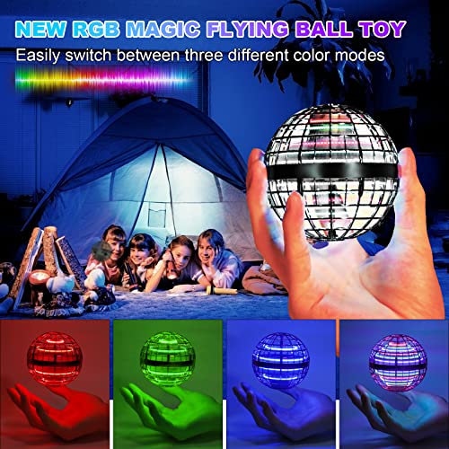 Joysky Fliegender Ball Magic Flying Ball Hover Ball Fliegender Spinner Spielzeug für Kinder Erwachsene, RGB LED-Licht 360° Rotieren UFO Mini Drohne, Indoor Outdoor Flying Orb 2021 Upgraded (Schwarz) - Image 3