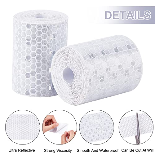 GORGECRAFT 3 Rollen Reflektierendes Klebeband, Weiß, Wasserdicht, Selbstklebend, Hochsichtbar, Sicherheitswarnband, Aufkleber Für Auto, LKW, Motorrad, Boot, Wohnmobil, 3 m X 5 cm Pro Rolle - Image 5