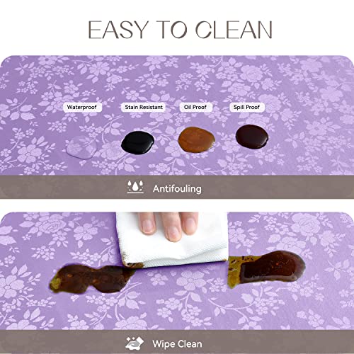 Image of Romanstile Waterproof Vinyl Tablecloth Rectangle, 52 x 70 Inch, Rose Purple | Flannel Backing Wipeable Table Cloth, Heavy Duty Plastic PU Table Cover for Kitchen Dining, Indoor & Outdoor Use