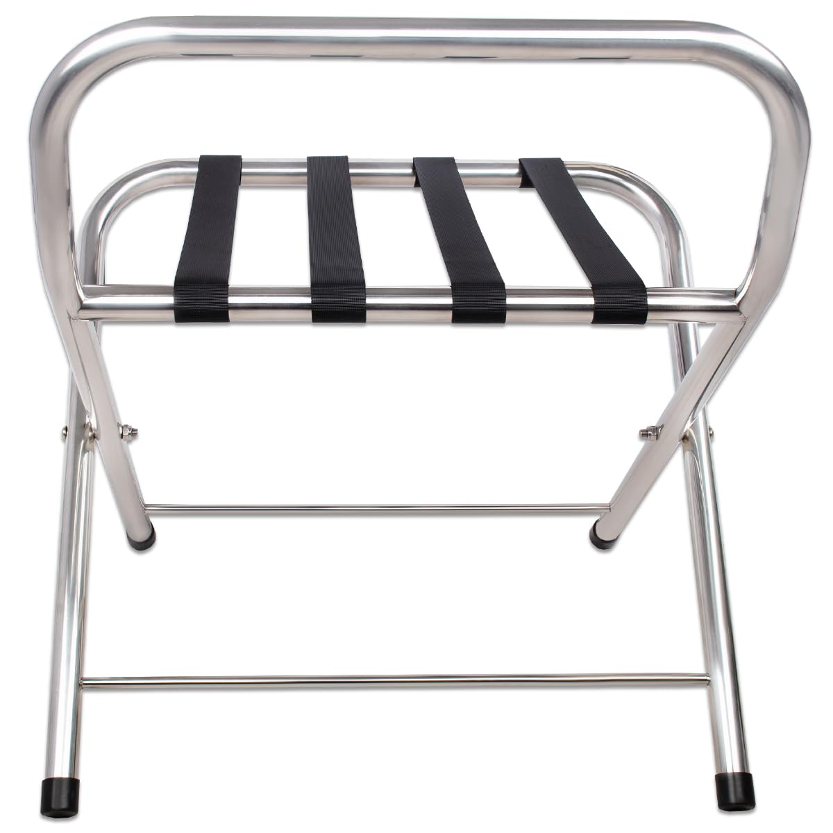 Beeketal Kofferständer KSB-50 Edelstahl Klappbar | Robuste Gepäckablage für Hotel, Pension & Gästezimmer | Kofferhalter bis 50 kg Tragkraft | Fertig montiert & Platzsparend (55x50x62 cm)