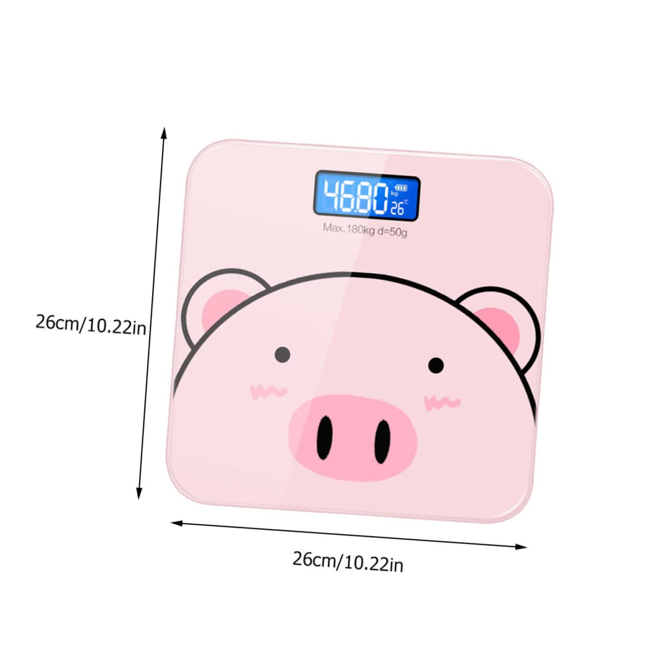 1pc Cartoon USB Charging Digital Body Weight Scale Scale Tempered Automatic Shutdown Cute Design for Home Use