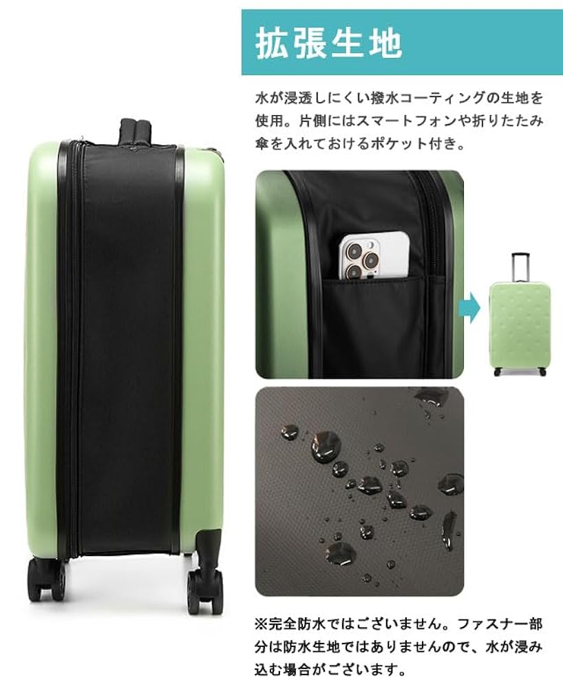 スーツケースカンパニースーツケース ファスナー GPT 丸型 ダブルキャスター 3桁ロック 35L 54cm 2.8kg ホワイト