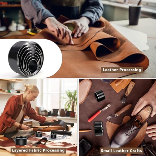 Lochstanzer Leder Set 7 Stück Runde Locher Werkzeug Locheisen Stanzwerkzeug 20/25/30/35/40/45/50 mm Lederhandwerk DIY Tools