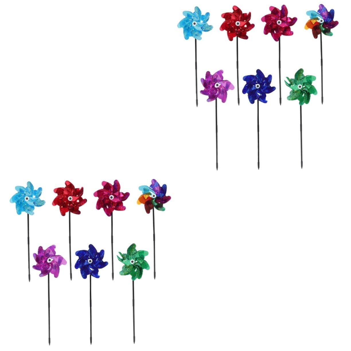 POPETPOP 14 Piezas Molino Viento Ahuyentador Pájaros Colores Signos Al Aire Decoración Al Aire Pet Más Varilla Fibra Vidrio Niño Exterior