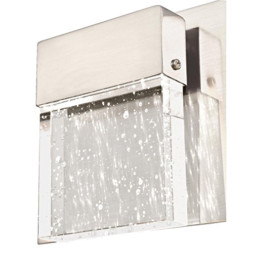 Westinghouse Lighting 6329900 Cava Ii Three-Light Led Indoor Wall Fixture, Brushed Nickel Finish With Bubble Glass, 3 Square #TOP2