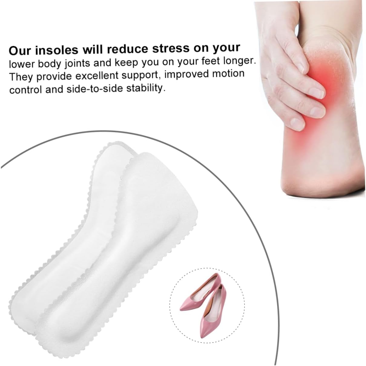 1pair High Heel Insoles for Women Slip Cushions Summer Leather Shoe Pads Breathable Foot Care Insoles for Daily Reduce Fatigue Pressure