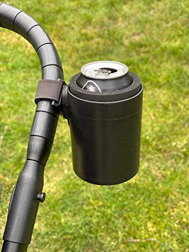 Dadding & Co. Original DaddieCaddie Cup Holder for Strollers, Golf Carts, Boats and Bikes – includes Mounting System – Discretely Holds 12 Oz. Beverage Cans for Happy Hour on the Go