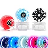 VNAKER Light up Roller Skate Wheels 78A 32 x 58mm, Luminous Skate Wheels replacement 2 Pack for Indo