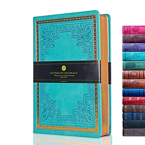 VICTORIA'S JOURNALS Diario vintage de piel sintética, con forro de tapa dura, diario de viaje, tamaño A5, 5.7 x 8.1 pulgadas