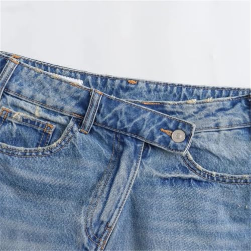 Women’S Mini Skirts Denim Style Casual Chic Classic Pocket Denim Skirt Suitable for Daily Wear4