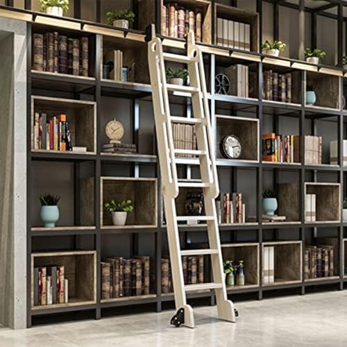 Sliding Ladder Hardware Kit - Black Metal Steel Track/Rail with Floor Roller, Complete Library Ladder System for Bookcase - 9.8 ft (300cm) Rolling Track Set