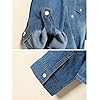 Omoone-Womens-34-Sleeve-Denim-Crop-Top-Tie-Knot-Shirt-Cardigan Omoone Women's 3/4 Sleeve Denim Crop Top Tie Knot Shirt Cardigan (Dark Blue, XL)