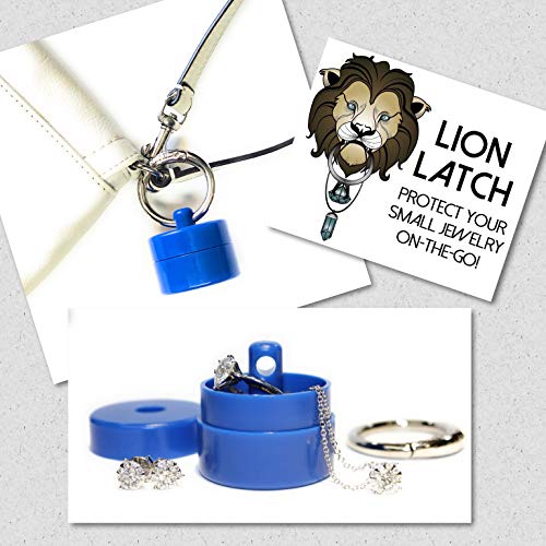 (Mint) Lion Latch Jewelry Tote Pill Box Keychain Container Jewelry Box Case Storage