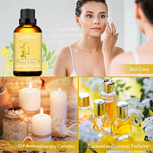 Vanilla Essential Oil Bundle With Ylang Ylang Essential Oil 100% Pure & Natural Ylang Ylang Essential Oill For Diffuser, Skin, Hair, Candle Making, Soap Making Mothers Day Gifts #TOP5