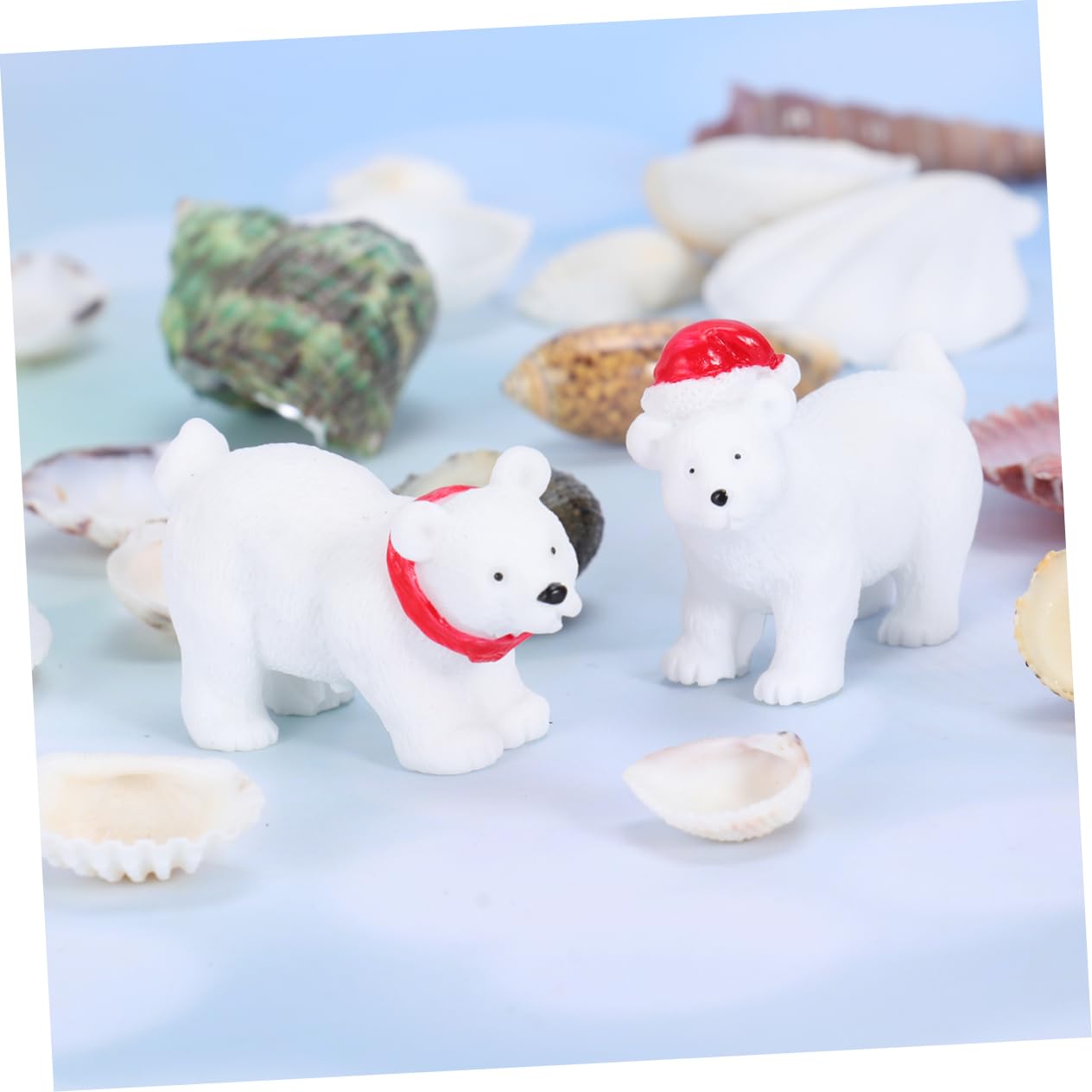 Ciieeo Elegante Decorazione Natalizia a Forma di Orso in Miniatura 6 Pezzi Ornamenti in Resina Stili multipli