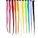Produktbild 11 Stück Haarverlängerung Festliche Highlight Bunte Gerade Lockige Haarteil mit Clip Neon Farben Haarverlängerung Kit, 11 Farben