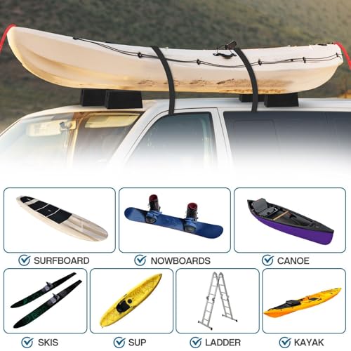Innconee Universal Car Top Canoe Carrier Kit 6.7 Inch Kayak Foam Blocks for Roof Rack Soft Standard Replacement Car Top Roof Racks Pads with Tie-Downs by Innconee - Image 4