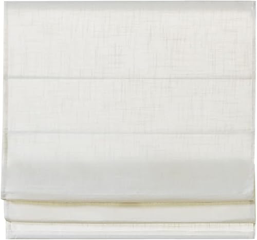 Miniatura 17 de Madison Park Kyler - Persianas romanas sin cordones, un panel, tela de mezcla de lino ligera, diseño natural, fácil instalación, filtro de luz,